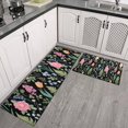 thumbnail image 2 of Pioneer Flower Floral Print Pattern Kitchen Rugs Sets Of 2,Anti Fatigue Kitchen Mat Rugs Non Slip Washable,Decorative Kitchen Floor Mats for Kitchen,Sink,Laundry,17"x30"+17"x47", 2 of 7