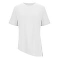 thumbnail image 4 of Women's Short Sleeve Workout Shirts Crewneck Yoga Running Tops Side Split High Low Hem Gym Tees Sportswear (XL, White), 4 of 7