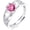Pink Tourmaline, variant on Diamond and Gemstone Claddagh Ring for Women 925 Sterling Silver Celtic Knot Heart Birthstone Rings Irish Engagement Wedding Promise Band, Adjustable Size 7