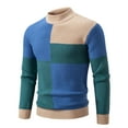 thumbnail image 1 of Weiqiqre Chandails pour Hommes Tricot Manches Longues Col Roulé Vintage Col Rond Couleur Unie Chandail Élastique Tendance, 1 of 4