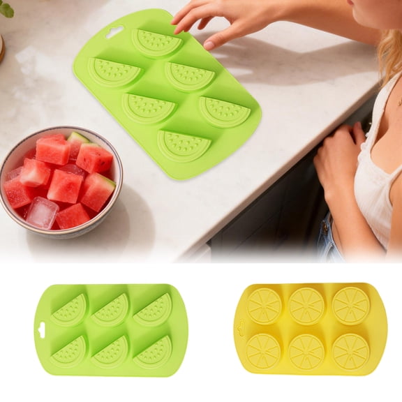 6 Cavity Fruit Silicone Candy Molds Watermelon Lemon Chocolate Mold For Candy Chocolate Cake Decoration