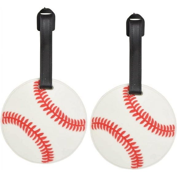 SandT Collection Plastic Baseball Sports Fan Luggage Tag Travel ID for Suitcases for Adult - Set of 2