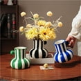 thumbnail image 4 of Striped Vase, Mid Century Retro Striped Ceramic Small Vases for Flowers Display, 4 of 6