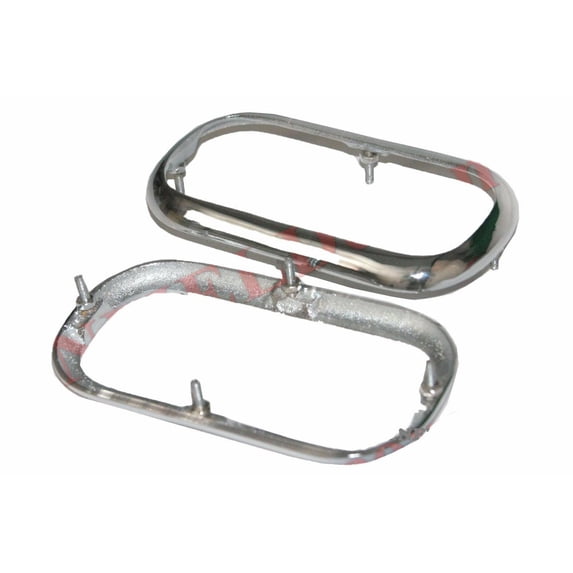 Pair Brass Chrome Front Parking Light Surround Bezel Land master Ambassador