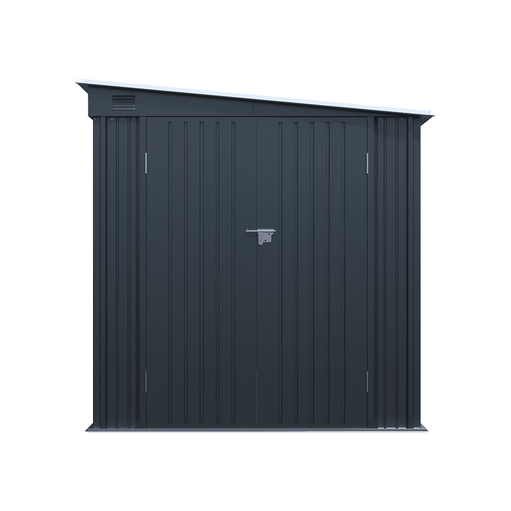 YDSM 6x8FT Galvanized Steel Outdoor Storage Shed with Lockable Double Doors, Metal Lean to Shed with Free PC Light Board for Tools, Bikes & Patio Essentials