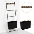 thumbnail image 4 of 4 Tier Blanket Ladder Shelf with Storage Basket Wall-Leaning Blanket Holder Rack, 4 of 7