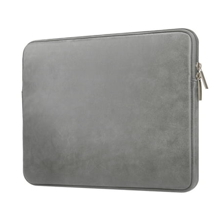 LLAYOO 13 Inch Laptop Sleeve PU Suede Leather Case Protective Cover Water Resistant Carrying Bag Compatible with 13.3 Notebook Computer Chromebook 13.3 MacBook Air Pro 13.5 Surface Laptop (Grey)