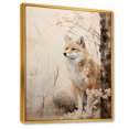 thumbnail image 2 of Designart "Minimalist Encounter: Wolf In The Forest" Animals Wolf Floater Framed Canvas Art Print, 2 of 5