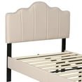 thumbnail image 4 of VECELO 2-Piece Twin Platform Bed Frame with Adjustable Headboard, No Box Spring Needed, Beige, 4 of 9