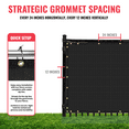 thumbnail image 7 of SEALTECH Ultra Heavy Duty 200 GSM Privacy Fence Screen – Non-Recycled Polyethylene Mesh Shade Net with Bindings & Rustproof Grommets - 90% + Blockage Includes Cable Zip Ties. (Black 5'X25'), 7 of 7