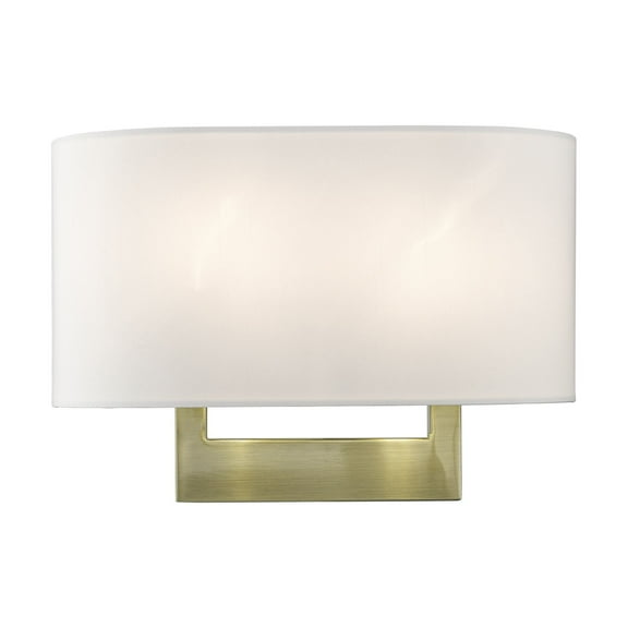 45221-01 Livex Lighting 2 Light Medium Wall Sconce In Contemporary Style-9 Inches Tall and 13 Inches Wide-Antique Brass Finish
