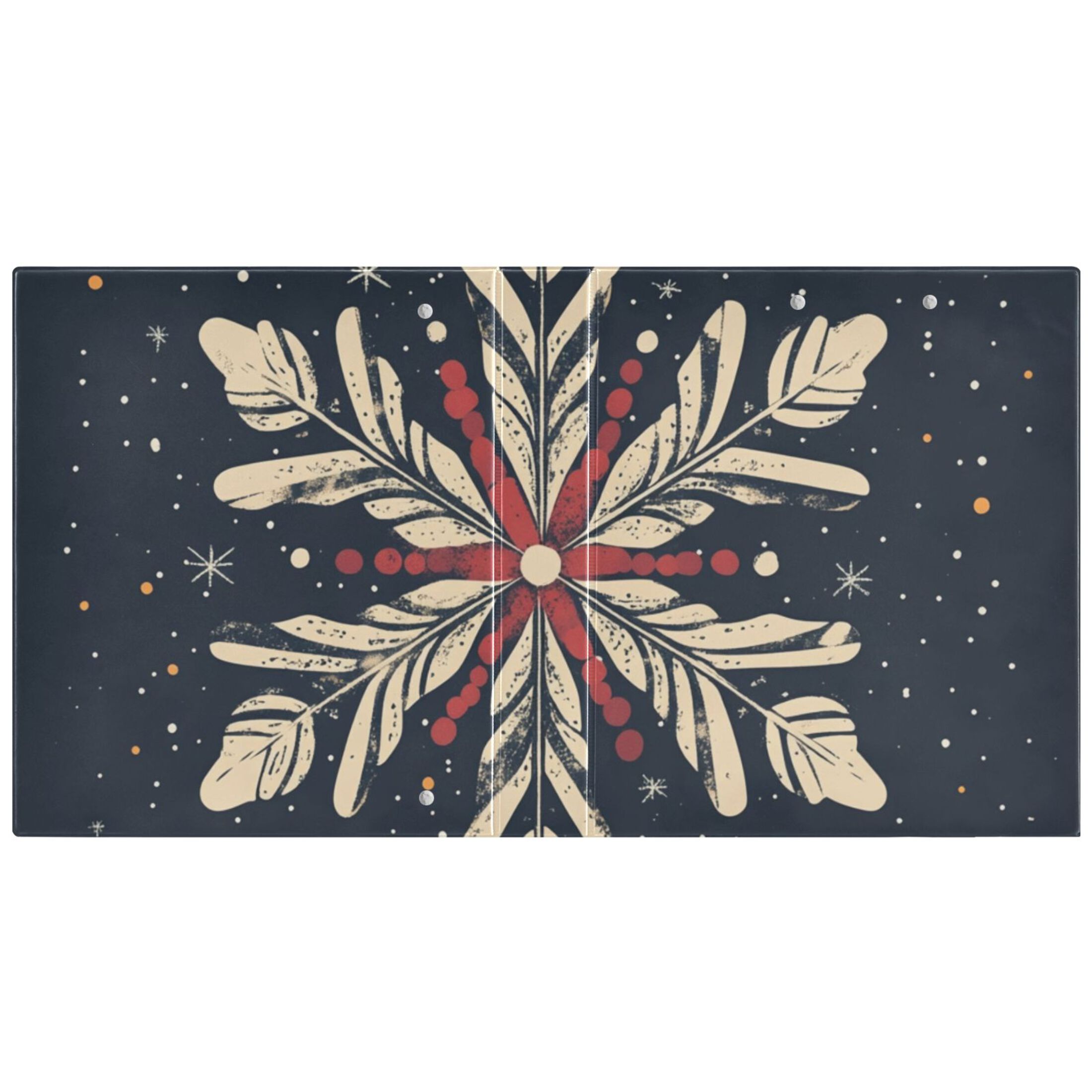 Blue Christmas Snowflake 3 Ring Binders 1.5 inch Hardcover File Folders with Interior Pockets A4 Size Organizer for School Office Hospital Set of 2