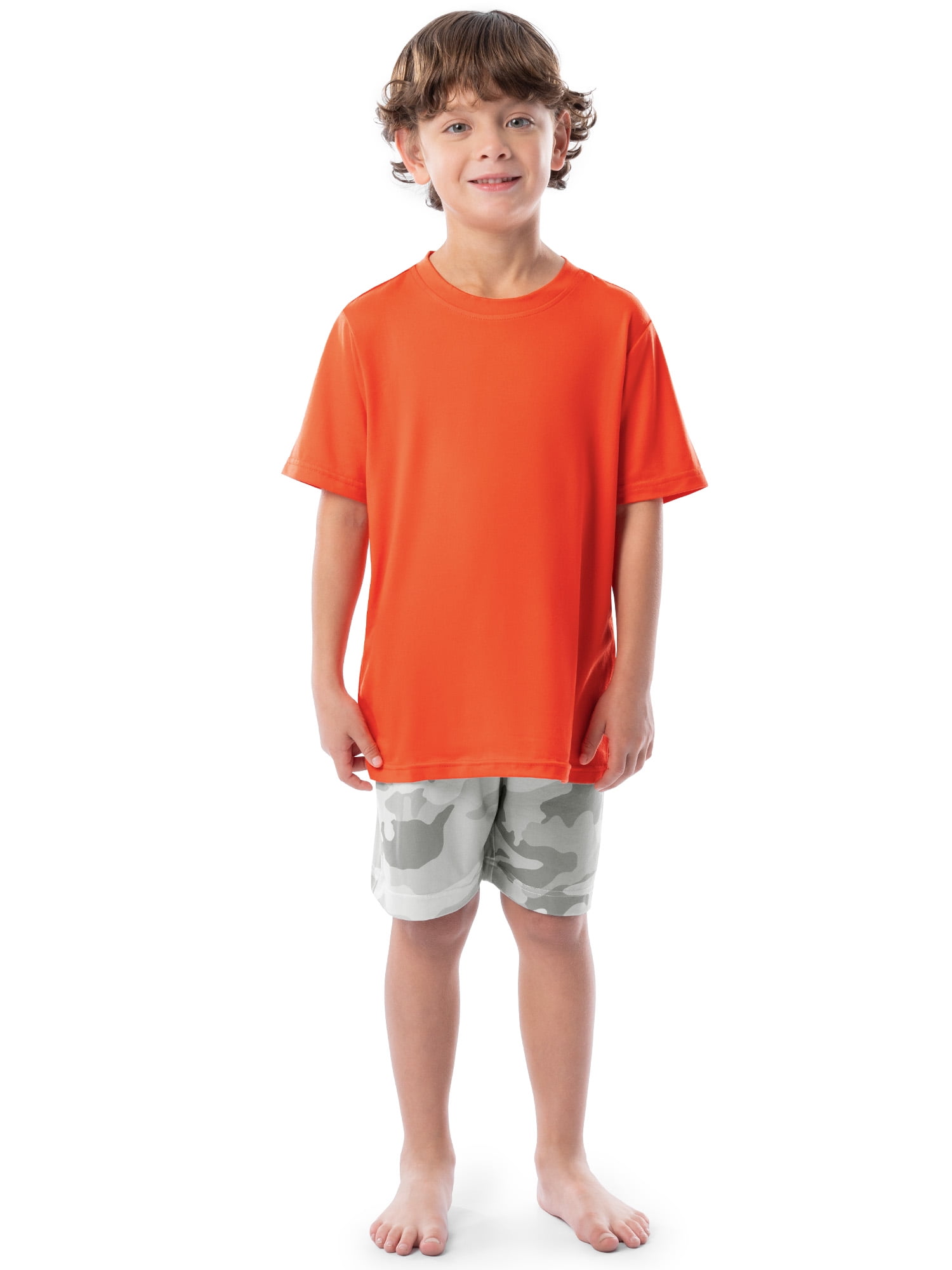 Fruit of the Loom Boy's Getaway Loose Fit Short Sleeve Top, Pajama Sleep pant & Short Set, 3-Piece, Sizes 4/5-14/16