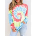 thumbnail image 2 of Women Long Sleeve Sweatshirt Colorblock Tie Dye Printed Pullover Tops(S-2XL), 2 of 5