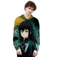 thumbnail image 3 of Hot Anime Demon Slayer Hoodie Men Women Unisex Sweatshirts Hooded Casual Boys Girls New Print Kimetsu no Yaiba Pullover, 3 of 4