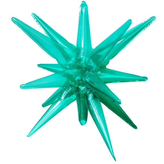 22 inch 3D Star-Burst All-In-One - Transparent Mint Green (Air-Fill Only) Foil Mylar Balloon - Party Supplies Decorations