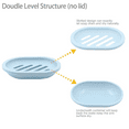 thumbnail image 2 of QiShi 2-Pack Soap Dish with Drain, Soap Holder, Soap Saver, Easy Cleaning, Dry, Stop Mushy Soap (Blue), 2 of 10