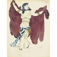 thumbnail image 2 of Léon Bakst 12x14 Black Ornate Wood Framed Double Matted Museum Art Print Titled: Costume Design for a Syrian Dancer in Cleopatra (1909), 2 of 5
