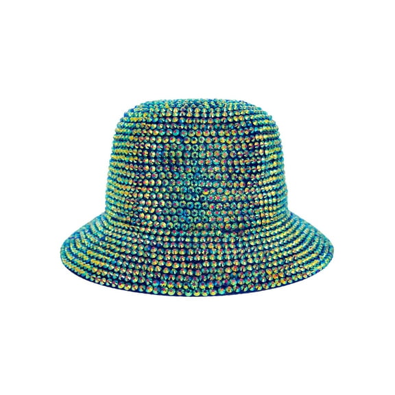 Top Headwear AB Jelly Metallic Chrome Studded Braided Bucket Hat - Royal