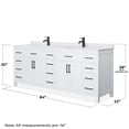 thumbnail image 5 of Wyndham Collection Beckett 84" Wood Double Bathroom Vanity in White/Matte Black, 5 of 6