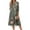 Z013-Army Green, variant on FrzhBrz Women's Loose Fit Crew Neck 3/4 Sleeve Elegant Print Flare A-Line Midi Dress