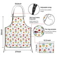 thumbnail image 3 of Pioneer Flower Floral Print Pattern Cotton Linen Apron with Pockets, Waterproof Adjustable, 33x27 Inch for Kitchen, Gardening, BBQ, Salon, 3 of 6