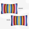 thumbnail image 2 of Rateoe Yellow Blue Mexican Blanket Stripes Pattern Pillow Covers with Invisible Zipper(Pillows are not Included) Standard Pillowcases-16"x24", 2 of 6