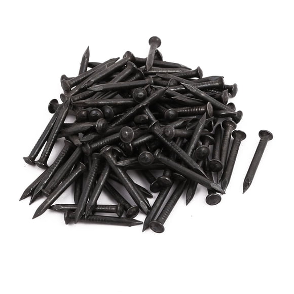 Unique Bargains 1-inch Length Carbon Steel Point Tip Wall Cement Nail Black 100/300/500pcs