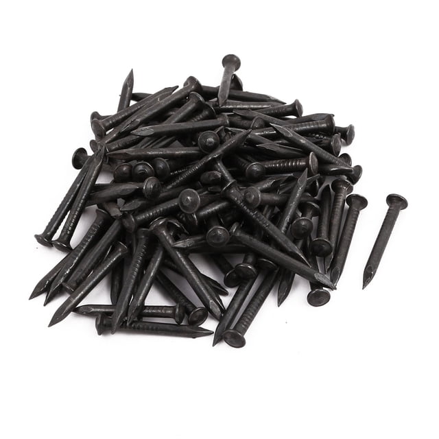 Clavo de cemento de punta de acero al carbono de 1 pulgada, negro, 100 piezas