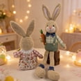 thumbnail image 4 of Easter Gnome Bunny Holding Radish Sitting Doll - Plush Gnome Rabbit Decoration for Home Spring Party, Handmade Gnomes for Easter Mantel Shelf Table, Festive Easter Plush Ornament Decor, 23in, A, 4 of 8