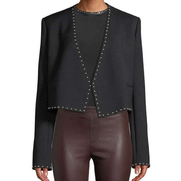 Helmut Lang Womens Studded Blazer Jacket, Black, 6