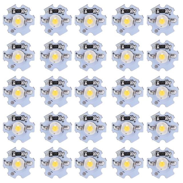 Chip de fuente de luz de cuentas de lámpara LED de alta potencia de 25 piezas 0,5 W 5 V con placa de aluminio Luz natural: 4000-4500 K