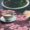 thumbnail image 3 of Ambesonne Cherry Blossom Fitted Round Tablecloth, Asian Spring Colors, 56"- 60" Diameter, Dark Mauve Pastel Pink, 3 of 5