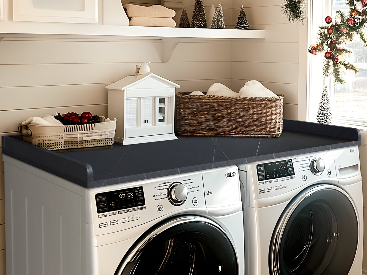 Kaboon Washer Dryer Countertop with Edge Rails, 27.5" x 54", Cloud Atlas