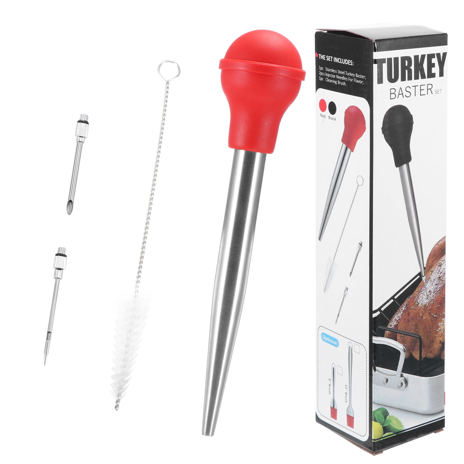 1 Set, Turkey Baster, Multipurpose Kitchen Baster For Cooking Food, Metal  Syringe For Meat And BBQ, Condiment Bater Syringe With Detachable Needles