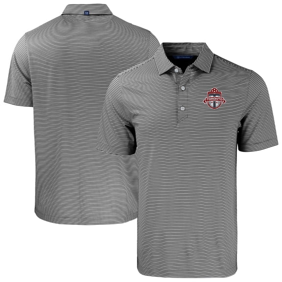 Men's-Cutter & Buck  Black Toronto FC Big & Tall Forge Eco Double Stripe Stretch Recycled Polo