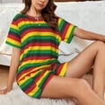 thumbnail image 4 of Fotbe Music Colors 1 Print Pajama Set for Women 2 Piece Loungewear Short Sleeve Tops and Shorts Set Soft Sleepwear-X-Large, 4 of 7