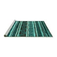 thumbnail image 2 of Ahgly Company Machine Washable Indoor Round Oriental Turquoise Blue Industrial Area Rugs, 7' Round, 2 of 4