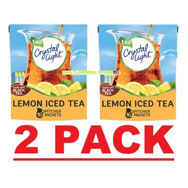 2 PACK - 16ct Crystal Light Lemon Iced Tea Powdered Drink Mix (Total 32 Packets)
