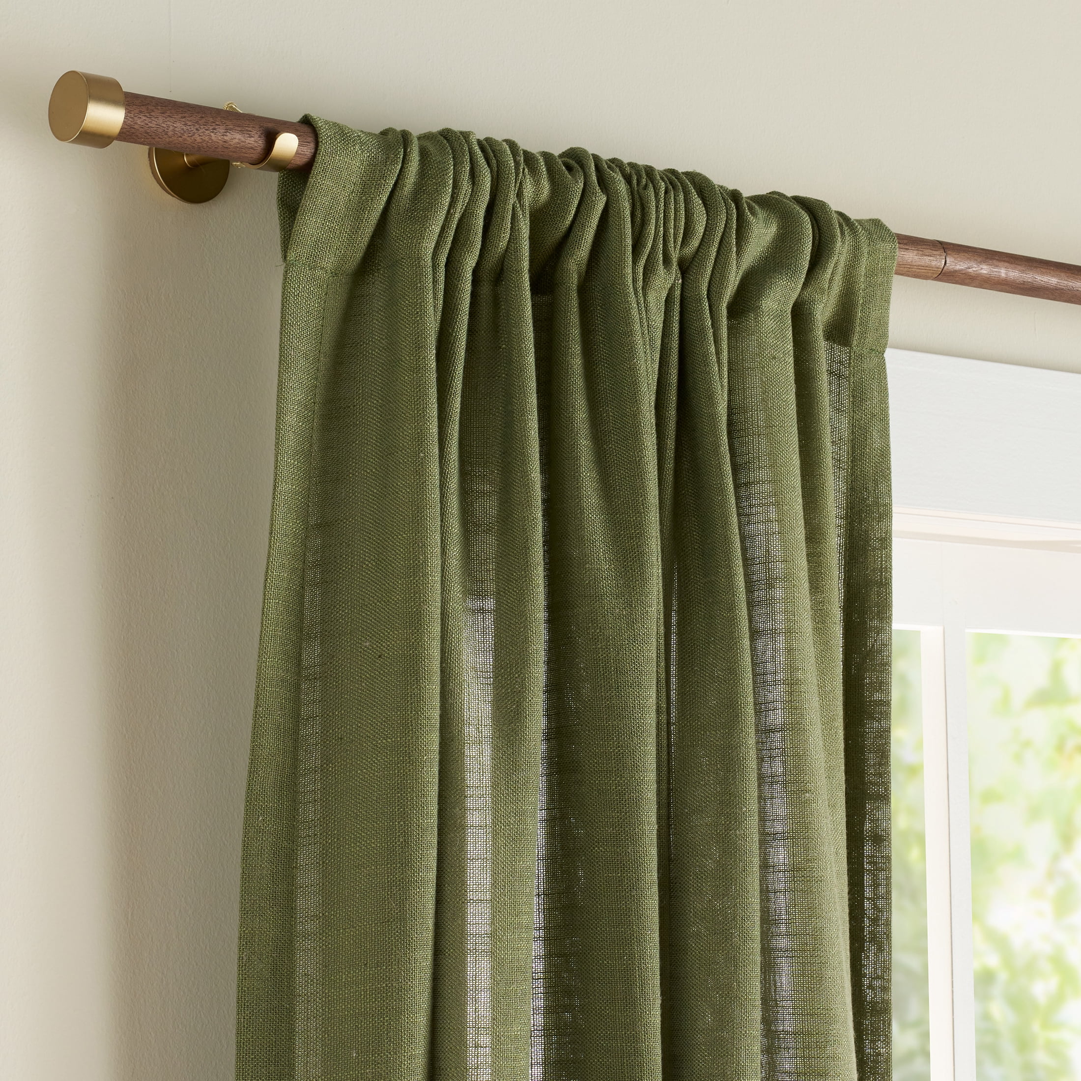 Better Homes & Gardens 1" Brass Adjustable Seamless Hidden Curtain Rod Bracket, Set of 2