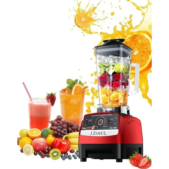 Professional high speed Blender, Personal Blender for Shakes and Smoothies,Powerful 4500-Watt Blender for Juice, Stainless Steel Blades, Easy Self-Cleaning, red