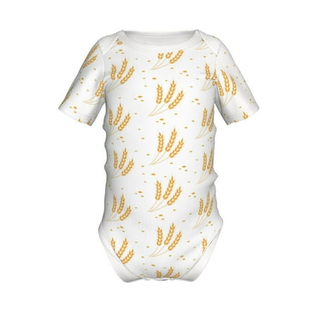 

Adobk Wheat Print Baby Climbing Clothes Jumpsuit Rompers Classic Rompers Child Short sleeve Bodysuits-18 Months