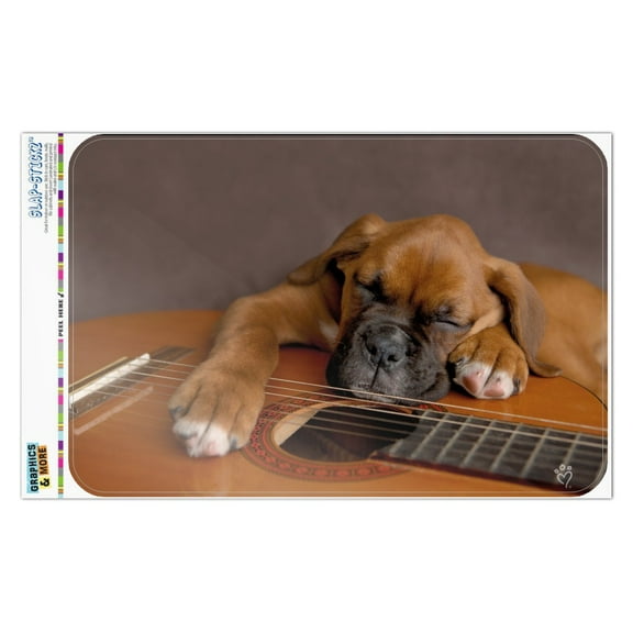 Boxer Puppy Dog Sleeping on Guitar Home Business Office Sign