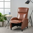 thumbnail image 3 of GDF Studio Rhode Contemporary Bonded Leather Pushback Recliner, Hazelnut and Dark Brown, 3 of 13