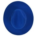 thumbnail image 3 of Blue Fedora Panama Upturn Wide Brim Cotton Blend Felt Hat, 3 of 4