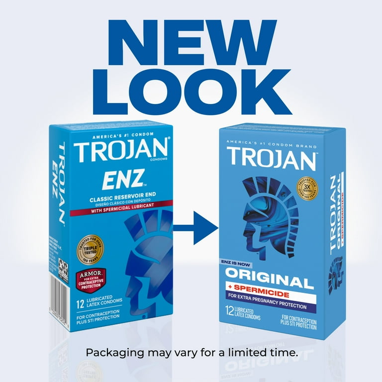 Trojan Original Plus Spermicide Latex Lubricated Condoms for Men, 12 Count  HSA/FSA Eligible
