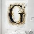 thumbnail image 1 of Letter G Tapestry, Abstract Blaze Alphabet Design Burnt Capital Paper Effect, Fabric Wall Hanging Decor for Bedroom Living Room Dorm, 5 Sizes, Yellow Black Tan, by Ambesonne, 1 of 1