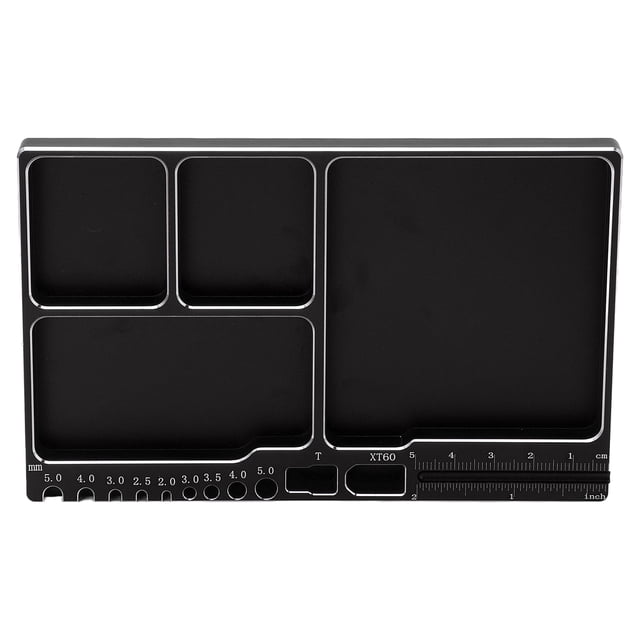 Plateau à Vis Magnétique, Alliage d'Aluminium Taille Portable Robuste Durable RC Réparation Plateau à Vis pour DIY Noir