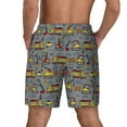 thumbnail image 4 of Goofa Modern Excavator Printed Men's Swim Trunks Board Shorts Quick Dry Mens Swimming Trunks with Compression Liner,Breathable Fit Hawaii Beach Shorts-Large, 4 of 9