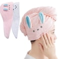 thumbnail image 3 of Toallas para el cabello Toalla súper absorbente para secar el cabello Turbante Gorro para secar el cabello Gorro de baño envolvente Paquete de 2, 3 of 5